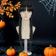 thumbnail image 5 of Synthetic Fiber Braided Wig, Black Braided Double Ponytails, Natural-Looking Style for Performance Theme Parties, Halloween, 5 of 5