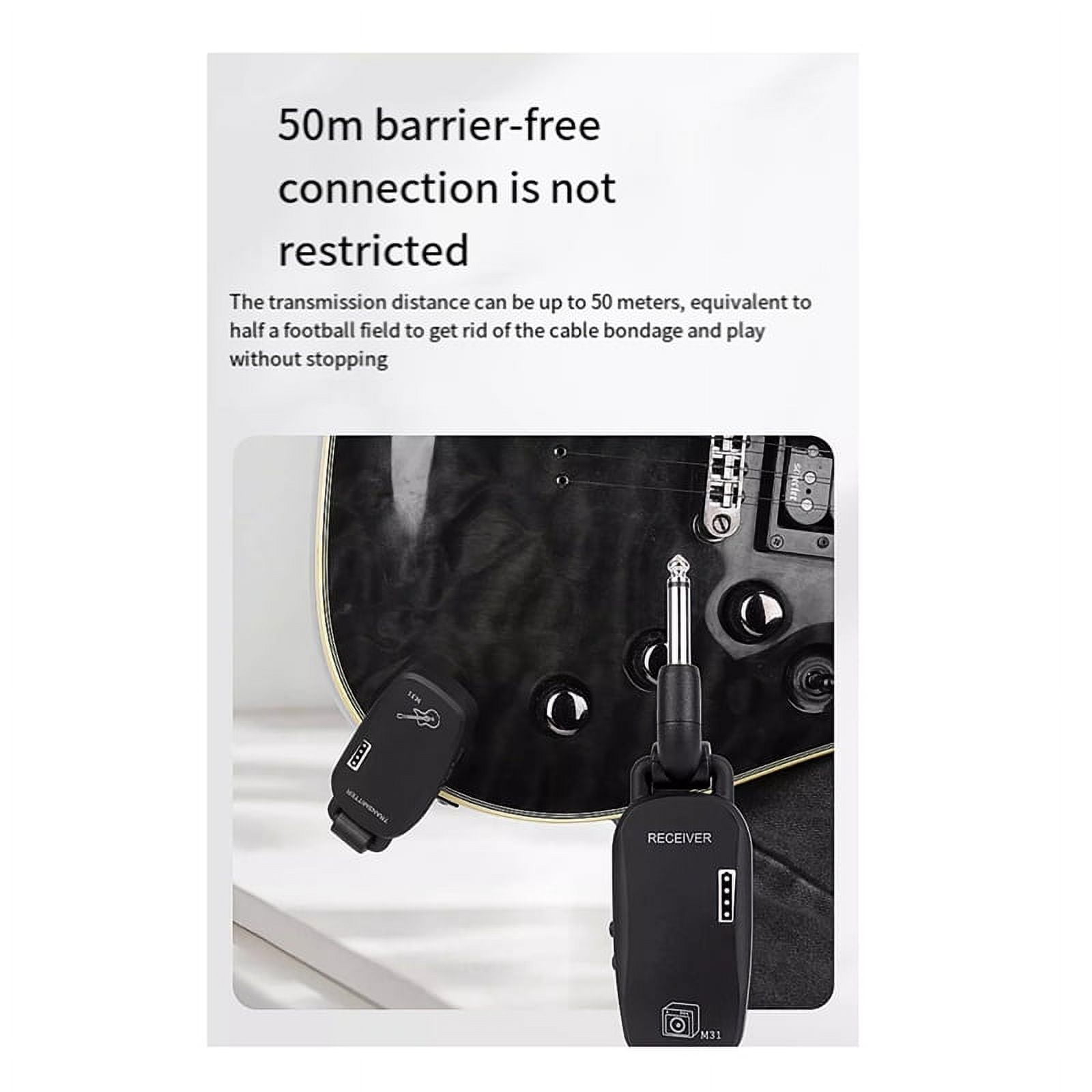 M31 Guitar Wireless System Audio Transmitter Receiver Pickup USB Rechargeable Wireless System for Electric Guitar Bass