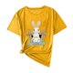 thumbnail image 1 of Camisas de Manga Corta para las Mujeres Moda Casual Impresión Cuello Redondo Suéter Tee Blusas, 1 of 4