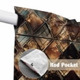 thumbnail image 2 of Brown Teal Geometric Kitchen Window Curtains, Swag Curtains Valance for Bedroom Living Room Bathroom, Retro Modern Plaid Abstract Art Rod Pocket Window Treatment Curtain Block Drapes 2 Panels 36"x45", 2 of 9