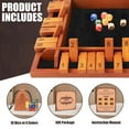 Toidgy 4 Players Shut The Box Dice Games, Wooden Board Table Math Game