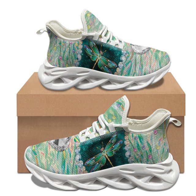 Zapatillas deportivas con cordones y diseño de mariposas y libélula, antideslizantes, transpirables, para mujer, para correr, para adultos, resistentes al desgaste, para caminar al aire libre, nuevas
