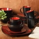 thumbnail image 4 of Juego De Vajilla Gibson Soho Lounge Square Reactive Glaze, Servicio Rojo Para 4 (16 Piezas), 4 of 5
