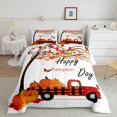 thumbnail image 1 of Erosebridal Ensemble de Literie Récolte Heureuse, Couette en Duvet Citrouille, Décor de Camion Rustique, Réversible 3 Pcs, 1 of 7