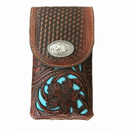 Western Genuine Leather Belt Phone Case Cowboy Phone Holder Holster...
