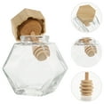 thumbnail image 1 of FONDOTIN 2pcs Glass Honey Jar Clear Sealing Container Assorted Color for Home Use, 1 of 7