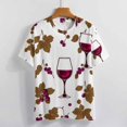 thumbnail image 4 of Wine Glass T Shirts Basic T-Shirt Short Sleeve Ladies Tee Shirt Summer Graphic Clothing, 4 of 5