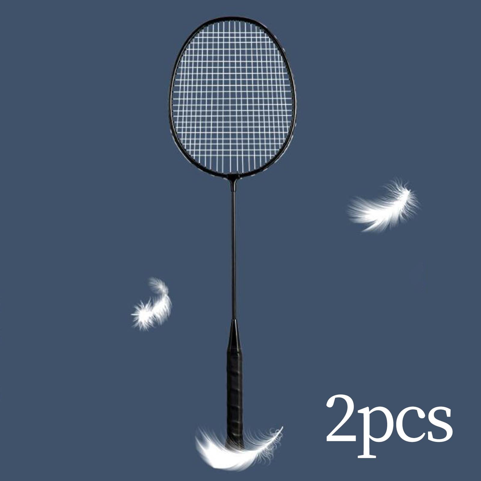 2x Professional Badminton Rackets Set Lightweight Alloy Playing Double Racquets for Backyards Beach Kids Adults Supplies Family