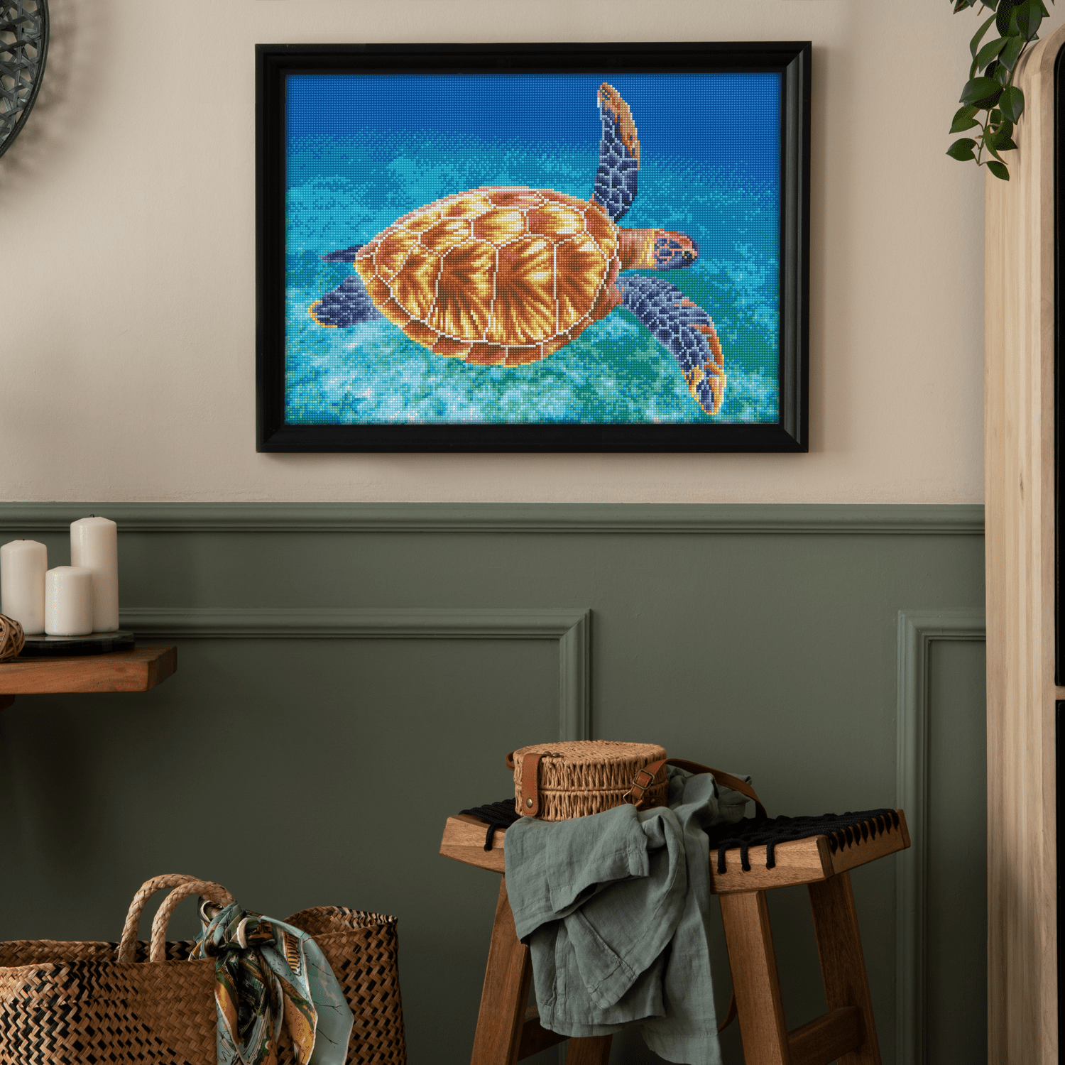 Diamond Dotz Graceful Swimmer Turtle Diamond Painting Kits for Adults - Diamond Art Kits a Relaxing Creative Craft Kit with Dotz Gems 14.6"x20.5"