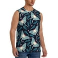 thumbnail image 2 of Haiem Men's Glowing Butterfly Print Tank Tops Summer Sleeveless Cut Off Workout T-Shirts Fitness Vest Athletic Undershirts-X-Large, 2 of 8