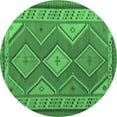 thumbnail image 1 of Ahgly Company Indoor Round Oriental Emerald Green Traditional Area Rugs, 6' Round, 1 of 4