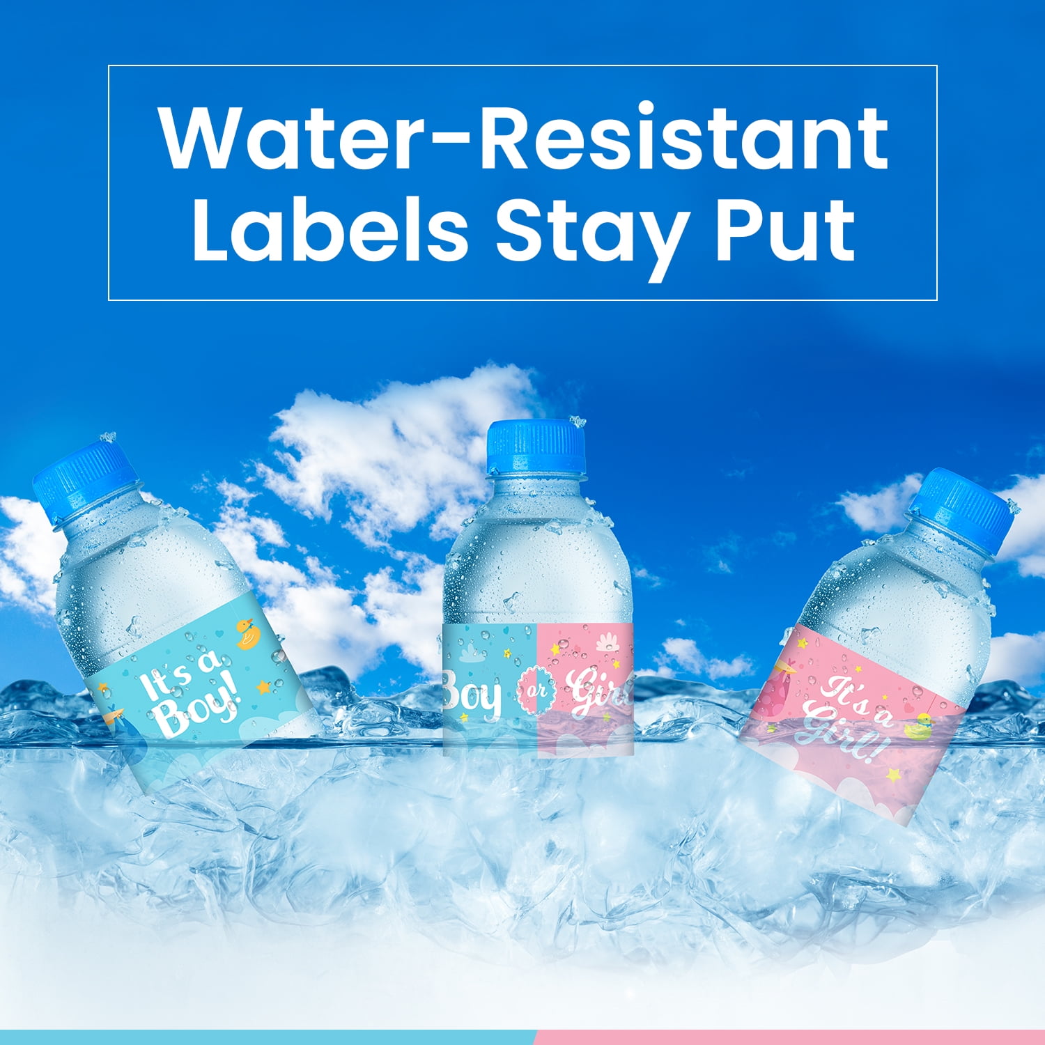 Pink Blush Bokeh Water Bottle Labels - iCustomLabel