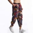 thumbnail image 3 of Betivan Men's Drawstring Aladdin Hippie Harem Pants Loose Drop Crotch Trousers, 3 of 5