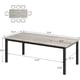 thumbnail image 2 of 71 - pulgada long narrow de madera dining mesa para 6 - 8 people: sturdy metal frame, rustic finish, rectangular kitchen counter, 2 of 8