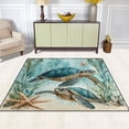 thumbnail image 3 of Ryvnso Retro Turtle in Sea Area Rug Floor Mats Non-Slip Home Carpet 80 x 58 inch, 3 of 7