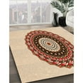 thumbnail image 2 of Ahgly Company Indoor Square Patterned Golden Blonde Gold Area Rugs, 8' Square, 2 of 6