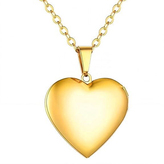 DESIGNICE Heart Locket Necklace for Women, Stainless Steel Picture Locket Jewelry