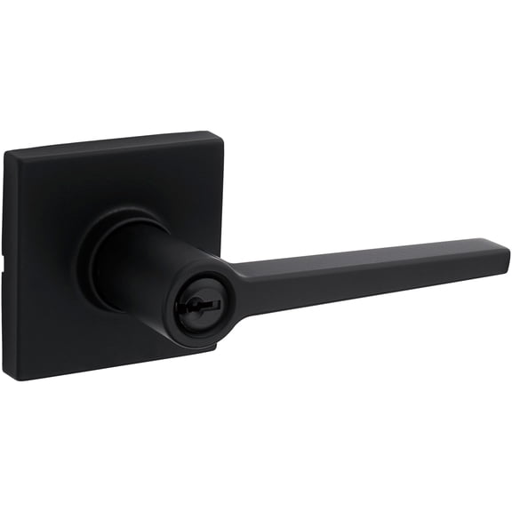 Safe Lock - Daylon Square Rose Lever, Entry Door with Lock and Key, Matte Black Finish