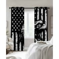 thumbnail image 2 of Blackout Curtains for Bedroom, American Flag Room Darkening Window Drapes for Living Room, Black US Flag Eagle Thermal Insulated Grommet Curtains, 42x63 inch, 2 Panels, 2 of 9