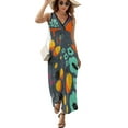 thumbnail image 3 of Retro Florals Sleeveless Dress clothing women summer summer dresses, 3 of 7