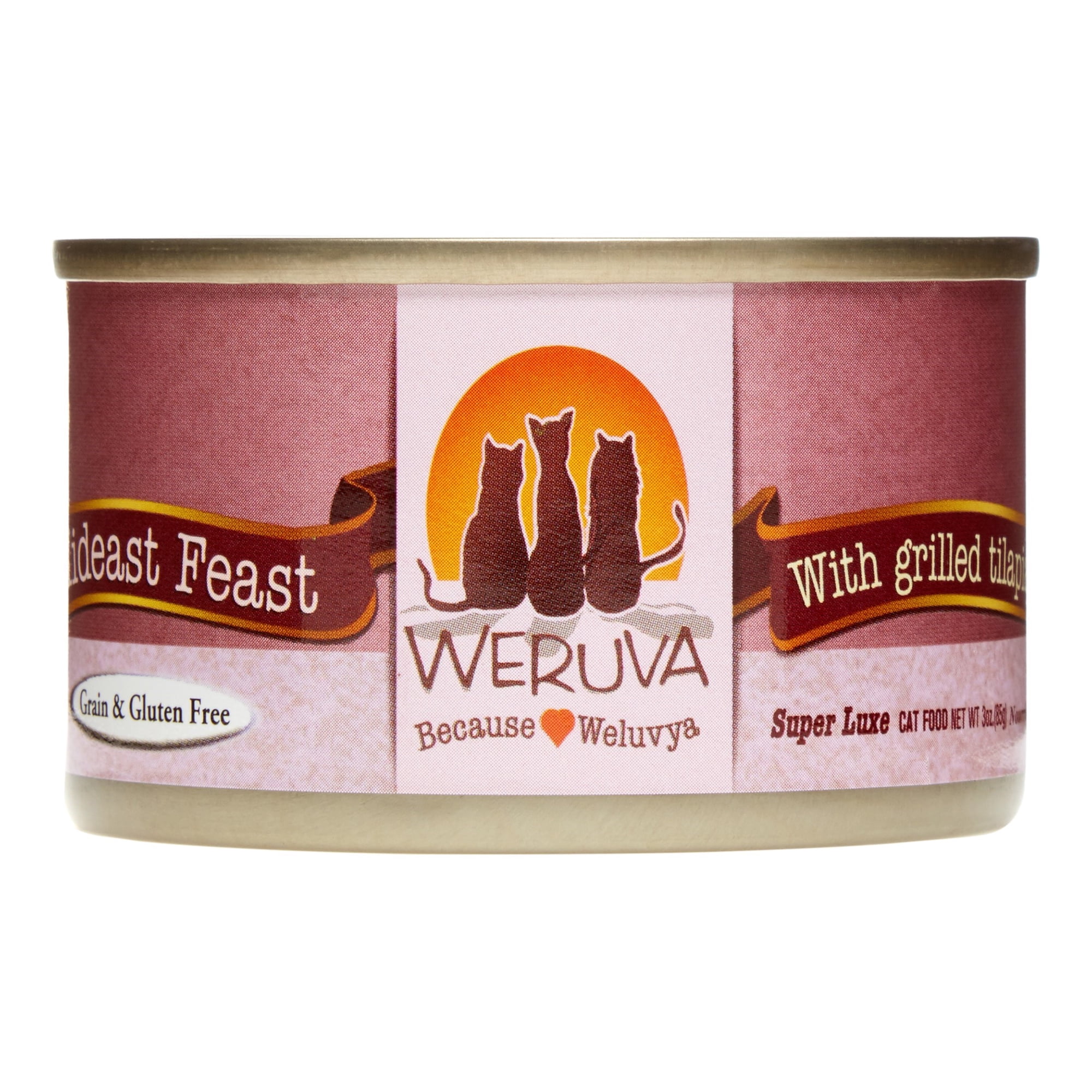 (24 Pack) Weruva Mideast Feast with Grilled Talapia Grain-Free Wet Cat Food, 3 oz. Cans