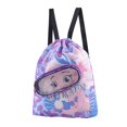 thumbnail image 3 of Mochila con cordón para gimnasio, mochila bonita para natación con separación y estampado, para natación húmeda Púrpura, 3 of 10