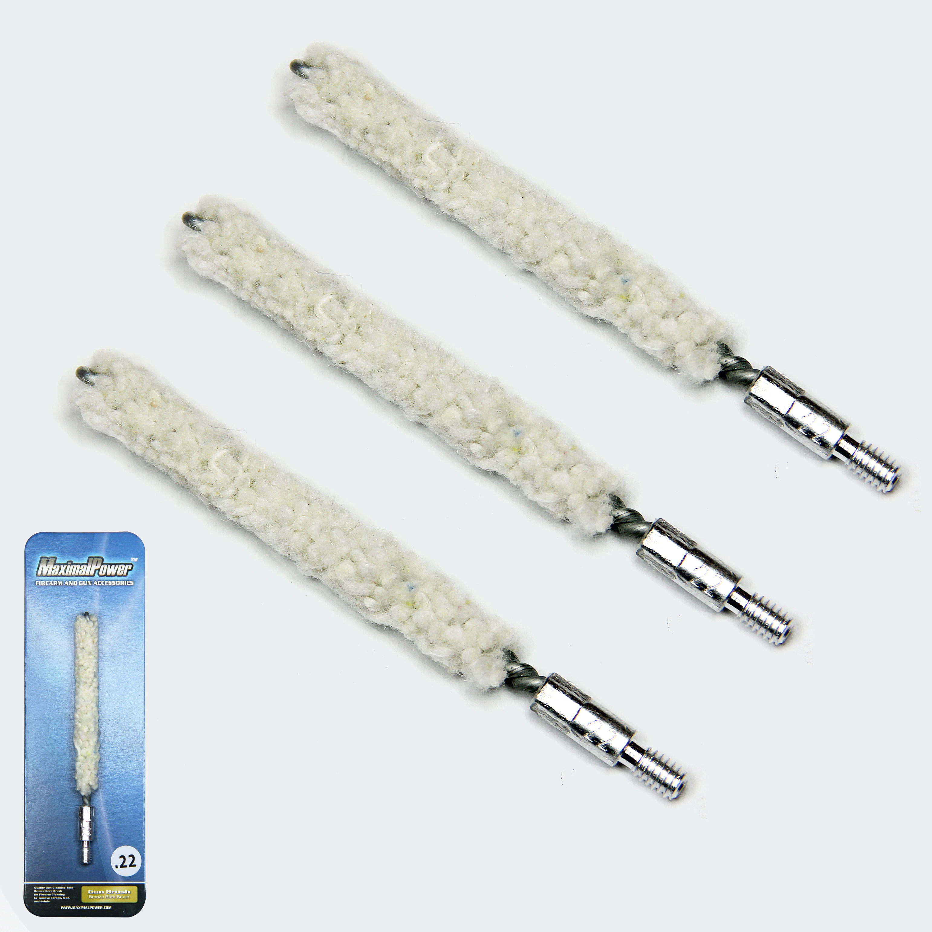 MaximalPower Gun Cleaning Bore Cotton Mops Brush .22 Caliber for 822