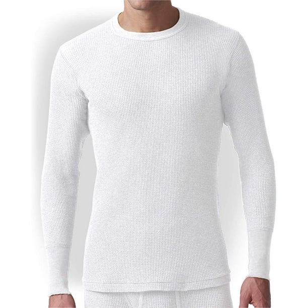 Mens Men's Thermal Waffle Knit Long Sleeve Shirt 