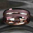 thumbnail image 3 of Tungsten Rings for Men Wedding Bands for Him Womens Wedding Bands for Her 6mm Brushed Brown Rose Gold Groove Stripe, 3 of 9