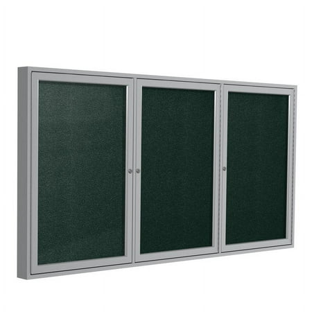 UPC: 0014935517113 | Ghent s Vinyl 48  x 96  3 Door Enclosed Bulletin Board in Black