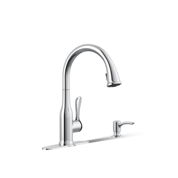 KOHLER K-REC23863-SD-CP Motif Kitchen Faucet with Pull Down Sprayer and Soap