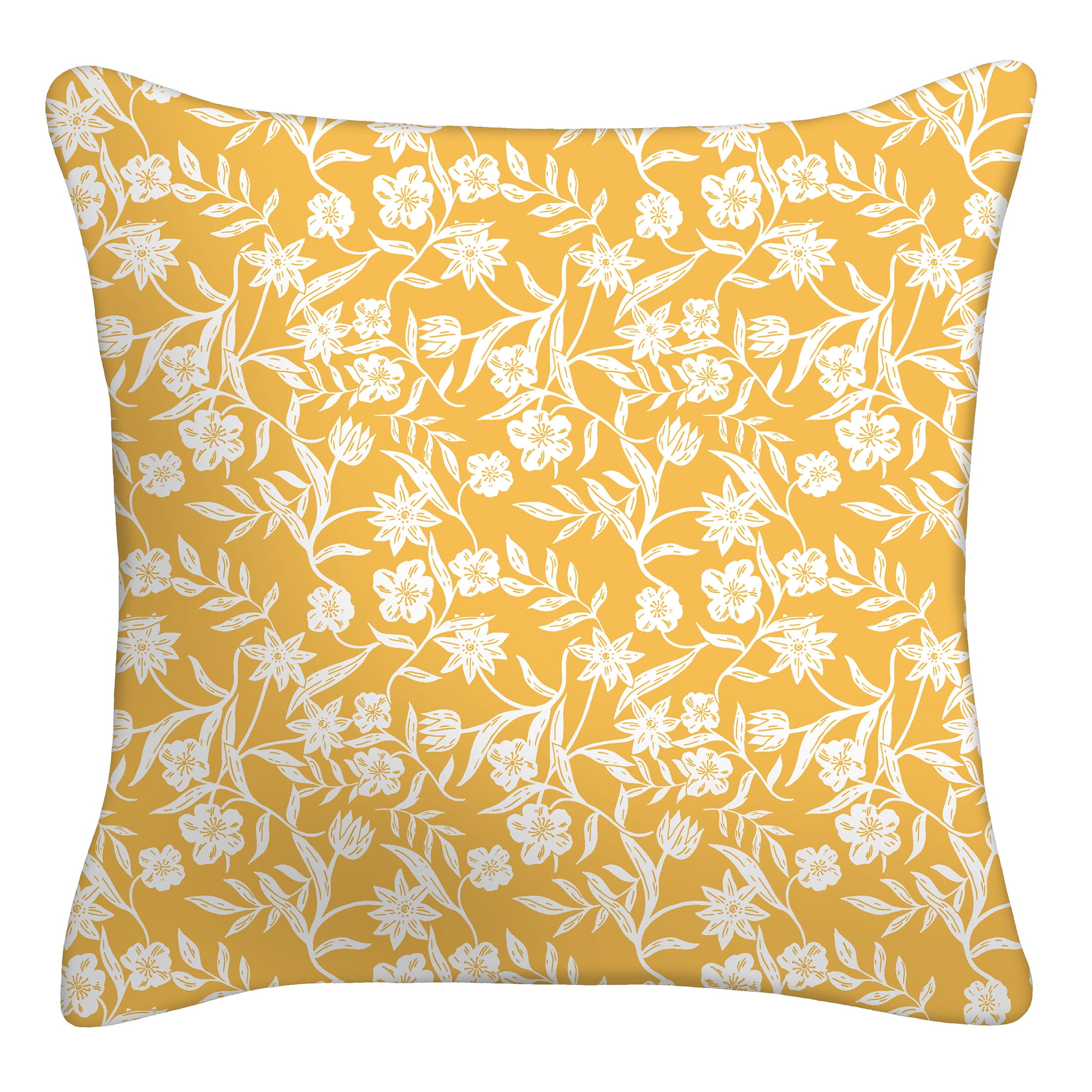 Mainstays 16" x 16" Reversible Garden Gnome Decorative Outdoor Throw Pillow, Yellow