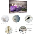 thumbnail image 5 of ZHONGYUTONG Spa Bathroom Wall Decor Purple Lavender Candles on Wood Board Canvas Picture Prints Zen Relaxing Farmhouse Artwork for Meditation Room Framed (12.00" x 18.00"), 5 of 6