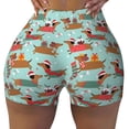 thumbnail image 2 of Balery Dachshund Christmas Play Printed Workout Shorts for Women Seamless Scrunch Short Gym Yoga Running Sport Active Exercise Fitness Shorts-XX-Large, 2 of 8