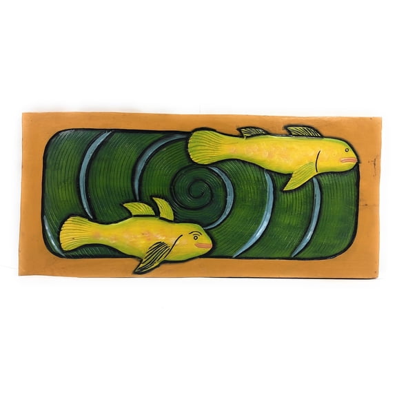 Hawaiian Sea Bass, Koru Spiral 30" X 15" - Wall Art Wooden Panel | #dpt519175