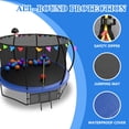 thumbnail image 6 of Mersco 12FT Trampoline Outdoor with Ladder, Flags and Balloons, Heavy Duty Rebounder Trampoline for Kids with Enclosure Net, Basketball Hoop, Blue, 6 of 8