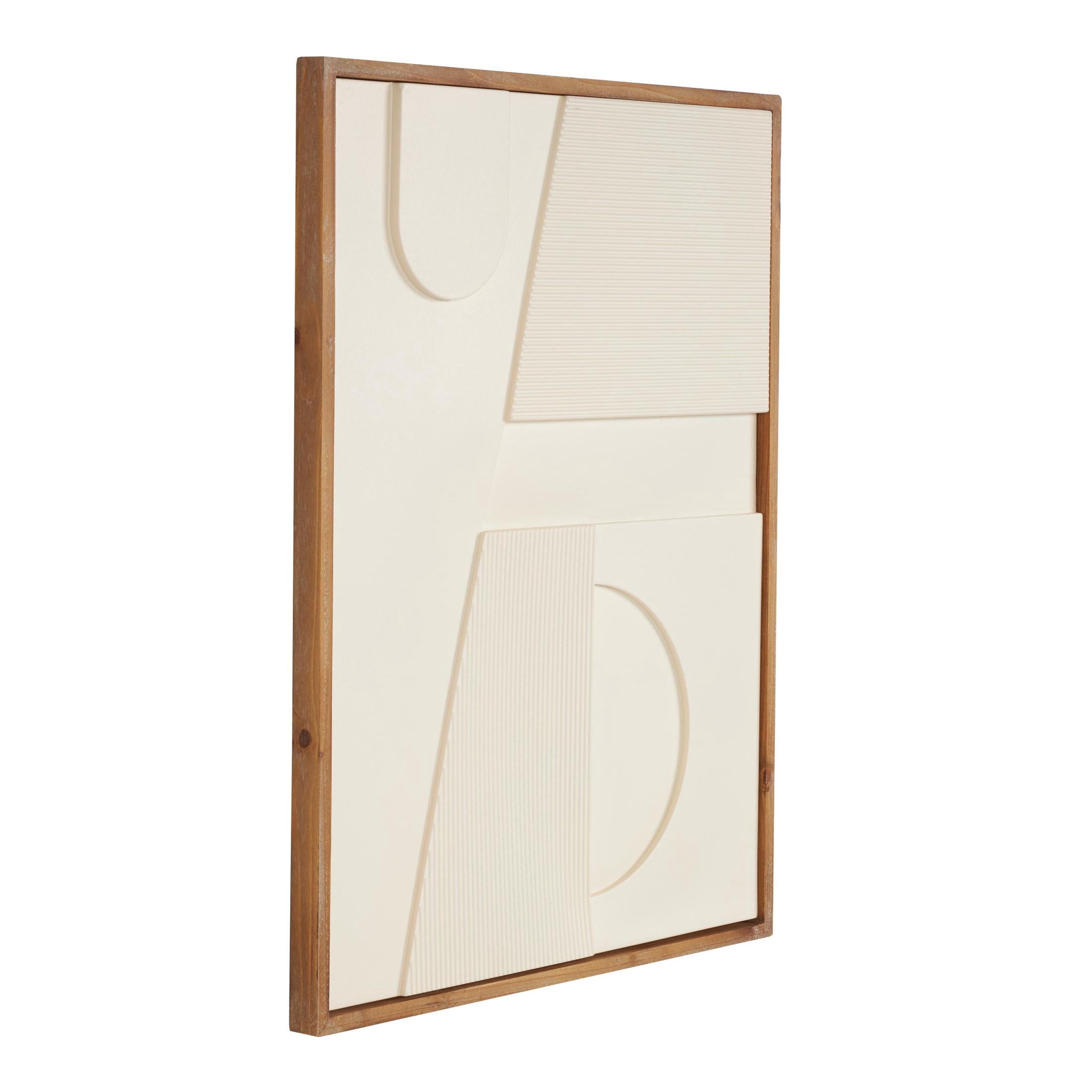 24" x 31" Dimensional Art Deco Arched Geometric Framed Wall Art with Brown Wooden Frame, by DecMode