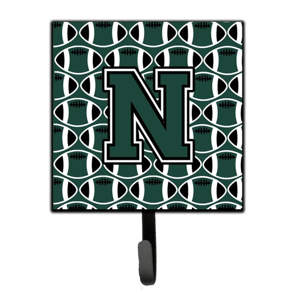 Letter N Football Green and White Leash or Key Holder