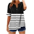 thumbnail image 2 of Rezuofi 1 Pcs Summer Tops for Women Vacation Trendy V Neck 2025 Casual Short Sleeve Shirts Loose Comfy Tunic Clothes, 2 of 5