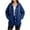 Dark Blue, variant on Smsaxvxz Women's Denim Hooded Jacket Fall Fashion Oversized Drawstring Button Jean Coat with Pockets Light Blue XL