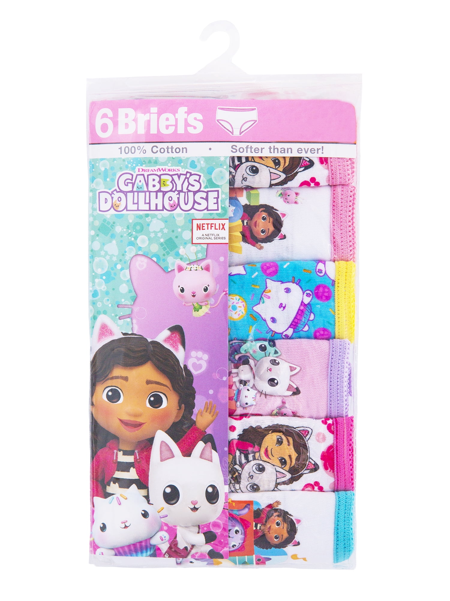 Gabby's Dollhouse Toddler Girls Underwear, 6-Pack, Sizes 2T-4T