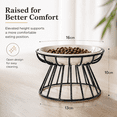 thumbnail image 5 of Black Elevated Pet Bowl with Iron Stand - High Foot Raised Feeder for Cats and Dogs, Anti-Vomiting Neck Protection Dish for Wet Food, Canned Snack and Water, Comfortable Healthy Pet Feeding Bowl, 1pc, 5 of 12