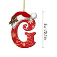 thumbnail image 2 of Wadada Christmas Tree Ornaments Initials G with Christmas Hat, Christmas Tree Decoration Pendant 26 Letter, Funny Novetly Personalized Xmas Decor for Hangings Christmas Xmas Tree Fireplace, 2 of 5