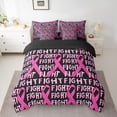 thumbnail image 2 of Castle Fairy Teens Pink Ribbon Bedding Comforter Set,Breast Cancer Queen Bedding Sets, 2 of 8
