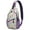 Floral Dinosau, variant on Floral Dinosaur Sling Backpack, Watercolor Dino and Flower Pattern Lightweight Crossbody Shoulder Bag for Travel and Outdoor Hiking Use