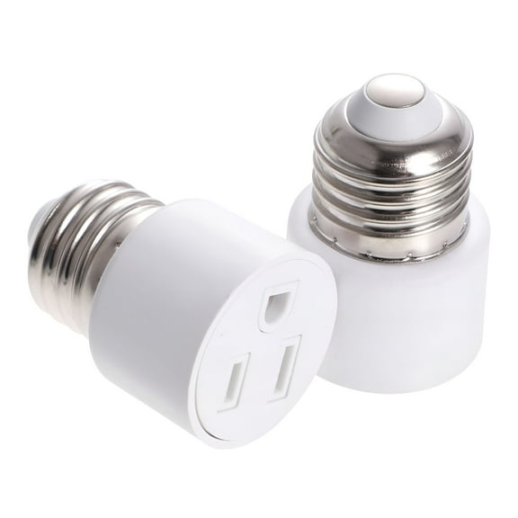HIBIBUD 2pcs Light Socket To Plug Adapter Outlet Plug Converter E26 Bulb Socket Adapter