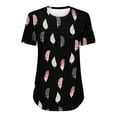 thumbnail image 4 of Womens Tops Women's T Shirt Short Sleeve Formal Casual Shirt Spring Summer Clothing Flowing Creases Front V Neck Shirts for Women, 4 of 5