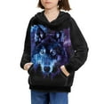 thumbnail image 3 of DISNIMO Galaxy Wolf Hoodie for Kids 8-10 Boys Hoodies Pullover Graphic Sweatshirts Girls Streetwear Hoodies with Pockets for Girls Hoodie Soft Fall Hoodie Boys Casual Hoodie, 3 of 7