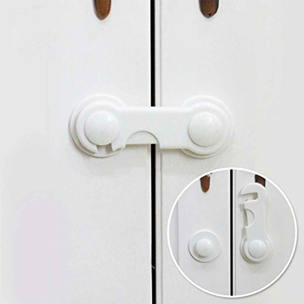 10/12pc Baby Kids Home Drawer Door Locker Safety Protector Cabinet Locks White 