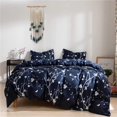 thumbnail image 1 of PinkMemory Navy Blue Duvet Cover Set Queen Flower Pattern Brushed Microfiber Soft Zipper Closure, 1 of 7
